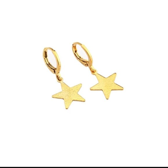 Golden Star Earrings - Picture 2 of 6